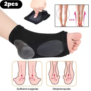 1-Pair Arch Support Sleeves with Gel Padding - Soft Elastic Foot Compression Socks for Flat Feet Relief, Plantar Fasciitis & Fatigue Comfort (Machine Washable)