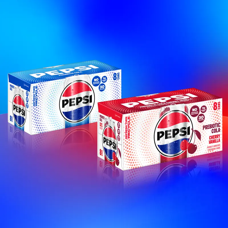 PEPSI Prebiotic Cola and PEPSI Prebiotic Cherry Vanilla Cola, 12 Fl Oz Cans (Pack of 8)