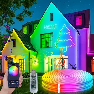 RGB-IC Neon Light Strip, 1 Count Flexible LED Neon Light Strip, Music Sync Ambient Light, TV LED Backlight, Party Decor, Christmas Decoration, RGB LED Lighting Light, Neon Accent Lights Strip, RGBIC Neon Lights