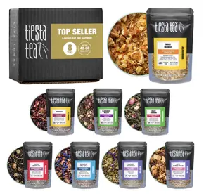 Tiesta Tea Top 8 Favorites Sampler Set - Up to 80 Cups, High to No Caffeine, Hot & Iced, Loose Leaf Tea Variety Pack with Green, Herbal, Black & Chai