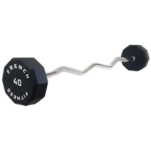 French Fitness EZ Curl Urethane Barbell 40 lbs - Single (New)