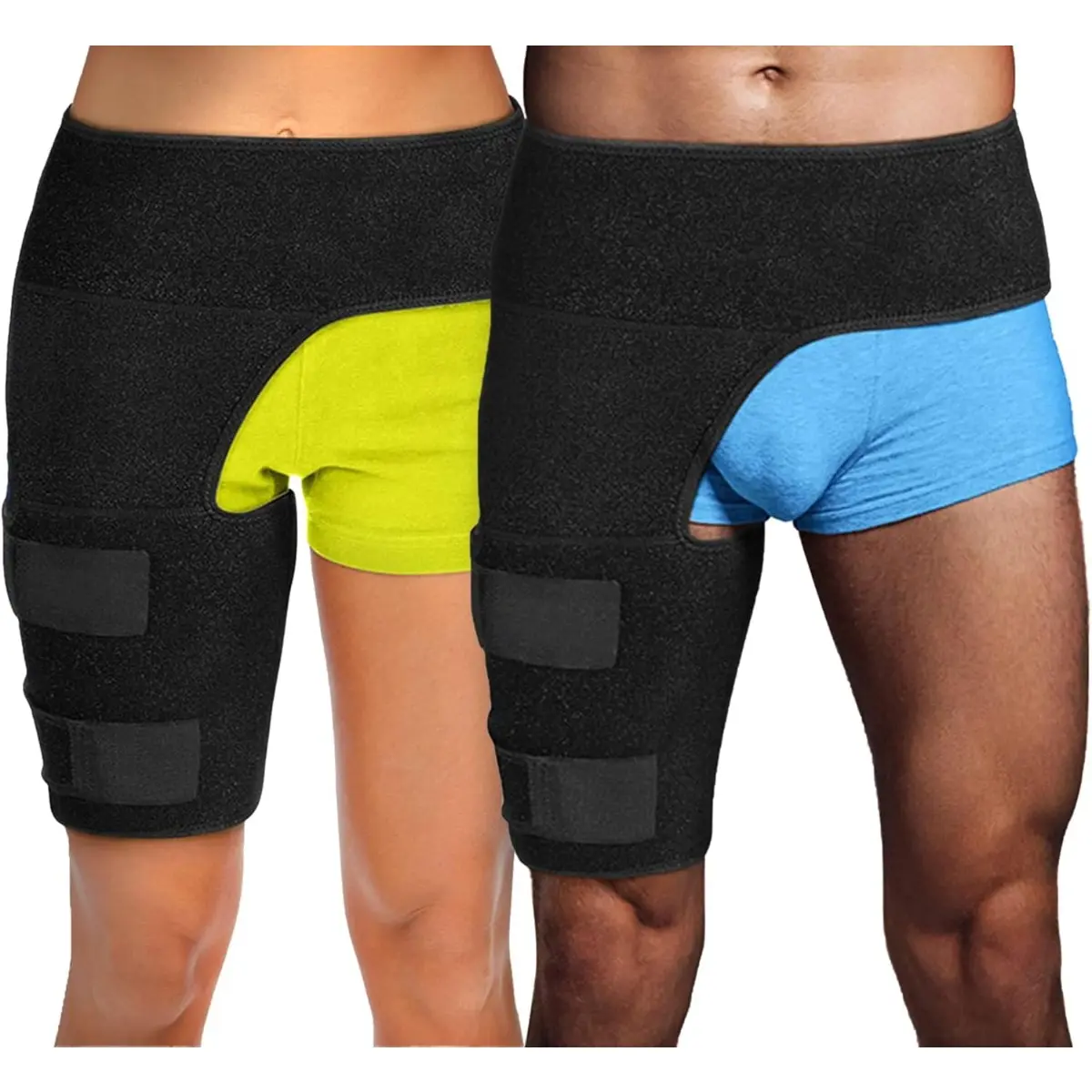 Hip Brace for Sciatica & Back Pain Relief, Moisture-Wicking Mesh Groin Wrap with Adjustable Straps for Thigh Support, Unisex, Large (Waist 41-46 in), Compression, Breathable, Legs