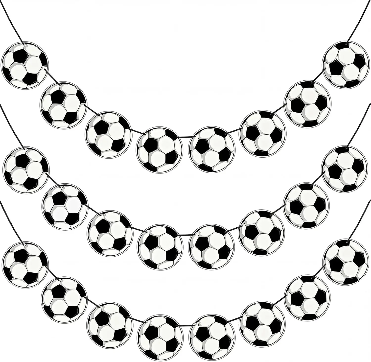 24PCS Soccer Party Banners - 2026 World Soccer Cup Merchandise Hanging Backdrop, Festive & Party Supplies for Birthday, Home & Classroom Decor