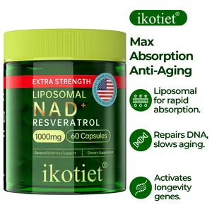 IKOTIET nmn+NAD+ Super All-in-One - 15,000 mg nmn - Pure NAD Supplement - Energy and DNA Repair, Anti-aging, Improved Brain Function, Women's Health and Beauty - Christmas Special: Two bottles (120 capsules total) Fitness