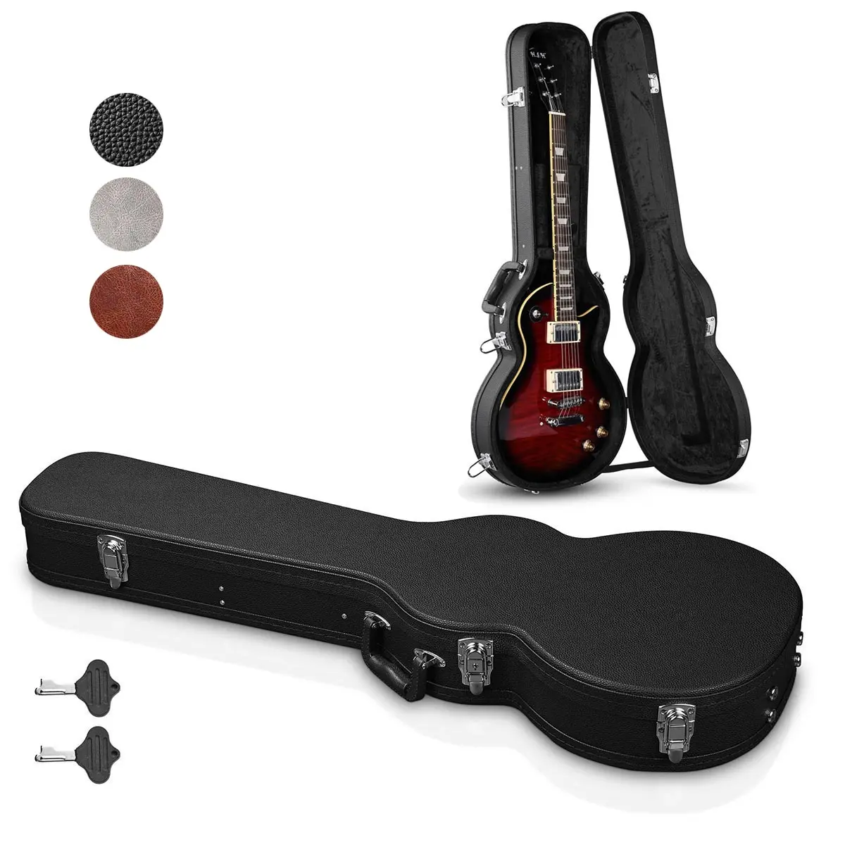 Yescom Lockable Guitar Hard-Shell Case Compatible with Electric Les Paul Style Guitar