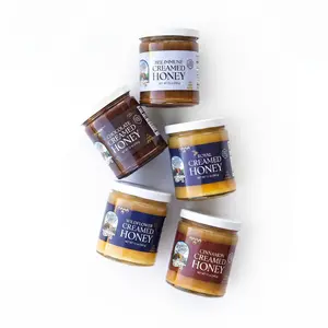 Creamed Honey | Raw Whipped Spreadable Honey Jar | 5 Gourmet Flavors - Wildflower, Chocolate, Cinnamon, Royal, Bee Immune | 12oz Glass Jar