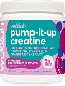 Pump-It-Up Creatine (50 Servings, Blueberry Pomegranate) - Creatine Monohydrate with Dandelion, Uva Ursi, & Cranberry Extract