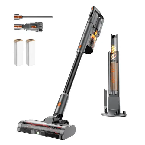 Uwant Fully Cordless Bagless Vacuum Cleaner - Battery Powered, 45min Runtime, Self-Emptying Bin, Powerful Suction Portable Stick for Pet Hair, Whole Home Clean on Carpets & Hardfloors, 24/7 Support (Cordless Vacuum Option)