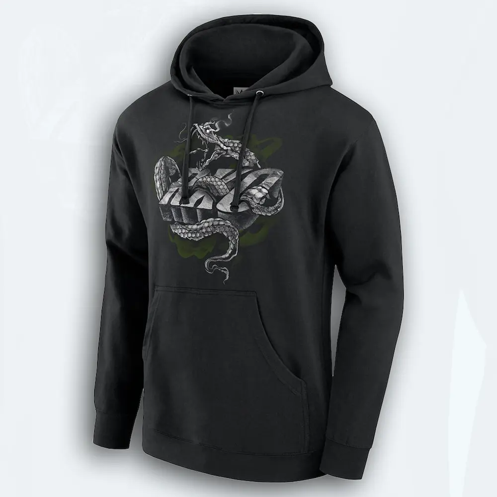 Gildan Randy Orton RKO Viper Graphic Metal Hoodie - Men's Casual Menswear Top, Unisex Fit Wrestling Fan Sweatshirt, Black, Made in USA