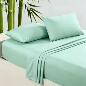 Extra Deep Pocket Queen Size Bamboo Sheet Set, Cooling & Breathable Bedding for Extra Deep Mattresses Up to 21", Hotel Luxury Soft Wrinkle-Free Sheets with Pillowcases