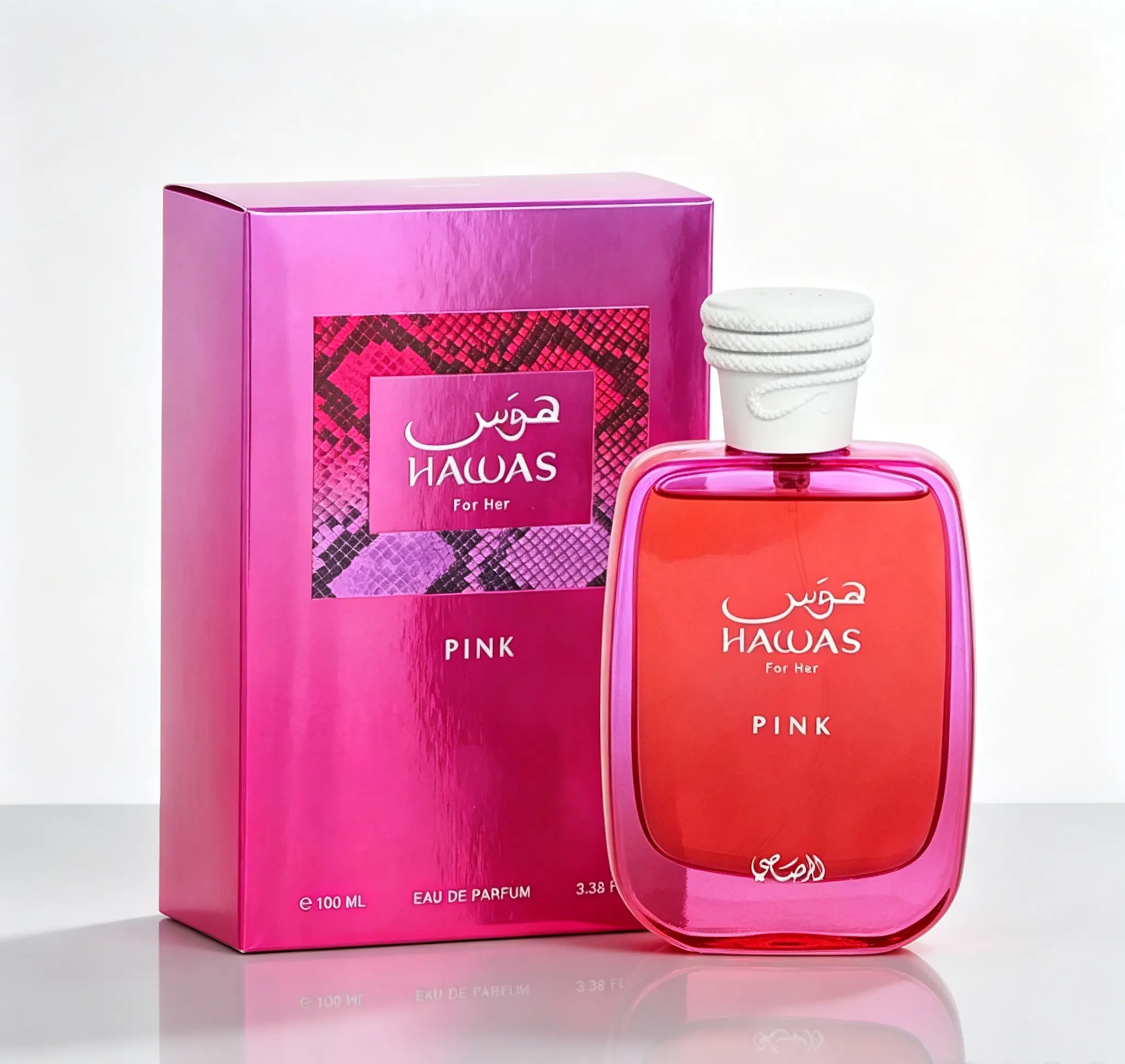 Hawas For Her Pink EDP 3.38 fl.oz 100ml｜Women’s Long‑Lasting Elegant Perfume｜Soft Playful Feminine Scent For Daily Wear & Special Occasions For Her