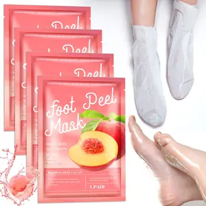 Peach & Honey Foot Peel Mask, Moisturizing Foot Mask, 2/4 Pairs Callus Remover Foot Mask, Foot Care Mask for Dry, Cracked Feet, Callus