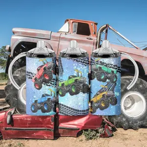 Revolutionize Toddler Hydration with Monster-Truck Magic! Bottle Cup Portable Drinkware Tumbler Handles