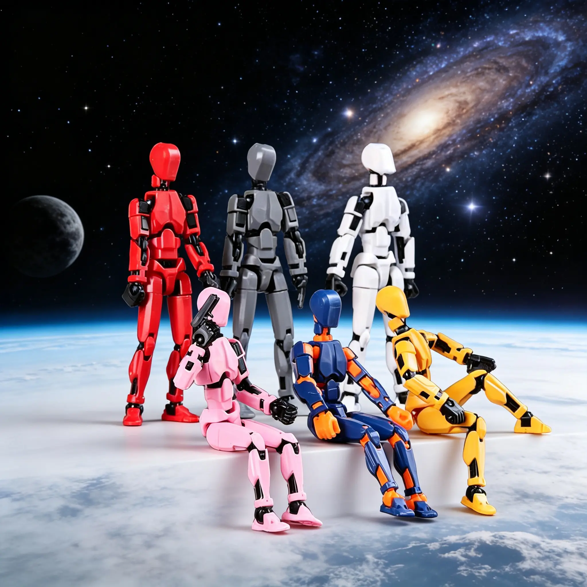 6Pcs 3D Trendy Action Figure Set, Multi-Joint Movable, DIY Assembled Doll, Realistic Desktop Decor t13 anxiety fidgets Bedazzling kit fidget toys board games toy needohs Multi-Articulated Titan Action Figures Multi-Jointed Action Figure Mini Weapons