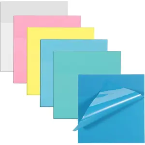 400 Sheets Bright Color Transparent Sticky Notes, 3 x 3 Inch See Through Sticky Notes Self-Adhesive Translucent Note Clear  Stickys Note Pads for Reading Writing Office School (8 Pads)