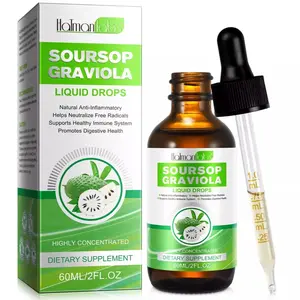 Organic Graviola Soursop Leaf Extract Liquid - Soursop Oil Bitters Liquid, Immune Boost, Relax, Liver and Sleep, Vegan, Sugar & Gluten Free, 98% Absorption Rate,