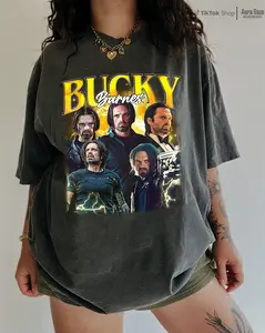 Bucky Barners Unisex Shirt- Winter Soliers Comfort Colors Unisex Tshirt, Sebastian Stan 90s Retro, Merch Celebrity Crush