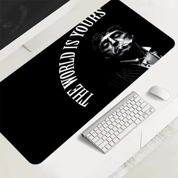 WexAnime - Black and white large gaming mouse pad, desktop protection pad, Mousepad Gaming, Desktop Accessory, Non Slip Mousepad, anti-slip rubber lock edge high-definition printing, suitable for computers, laptops, offices, homes
