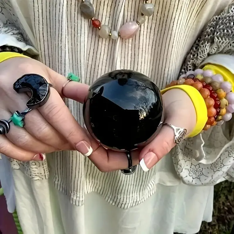 Obsidian Ball, 1 Count Artificial Crystal Ball, Home Decor Ornament, Perfect Gift for Friend & Family, Desktop Decorative Ornament, Crystal Ornaments