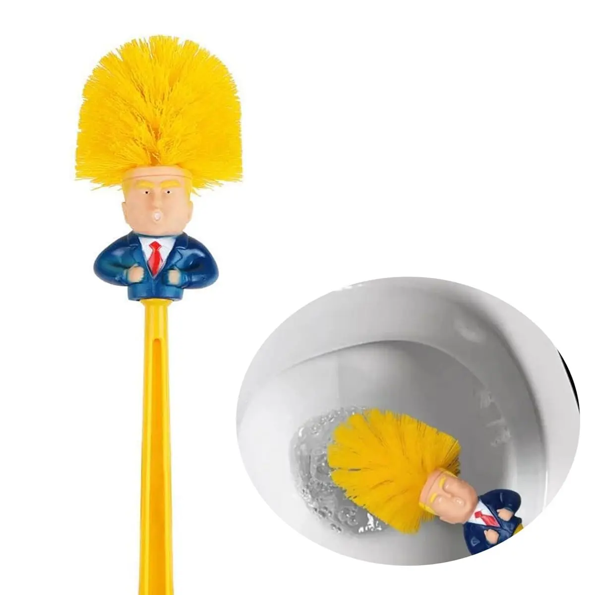 Durable Thumb Up "Commander in Crap" Funny Prank Toilet Brush Cleaner - 1pc Humorous Bathroom Scrubber with Wall Mount, Storage Pouch for Daily Use (durability-focused)