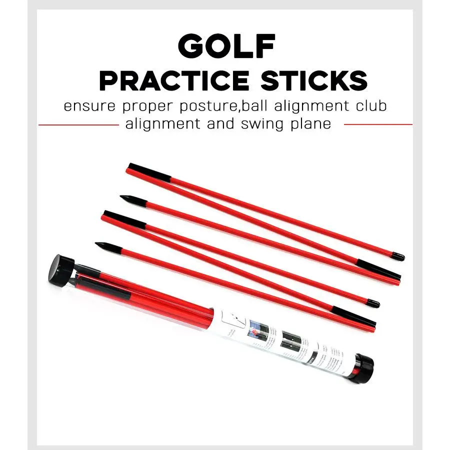 Triple-Fold Golf Alignment Sticks - Portable Swing Training Aid with Carry Case for Beginners & Coaching Professionals