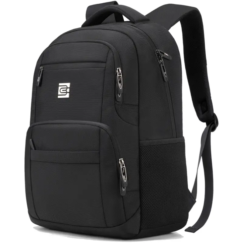 Bruno Cavalli 18640 Solid Black 17.6-Inch Laptop Bookbag for Adults, Compact Zippered Design for Daily Use, Work, and Travel, Laptop Storage Bag, Accessories Adults, Polyester, Plain, 17.6 Inches, Laptop Backpacks, Backpacks For School