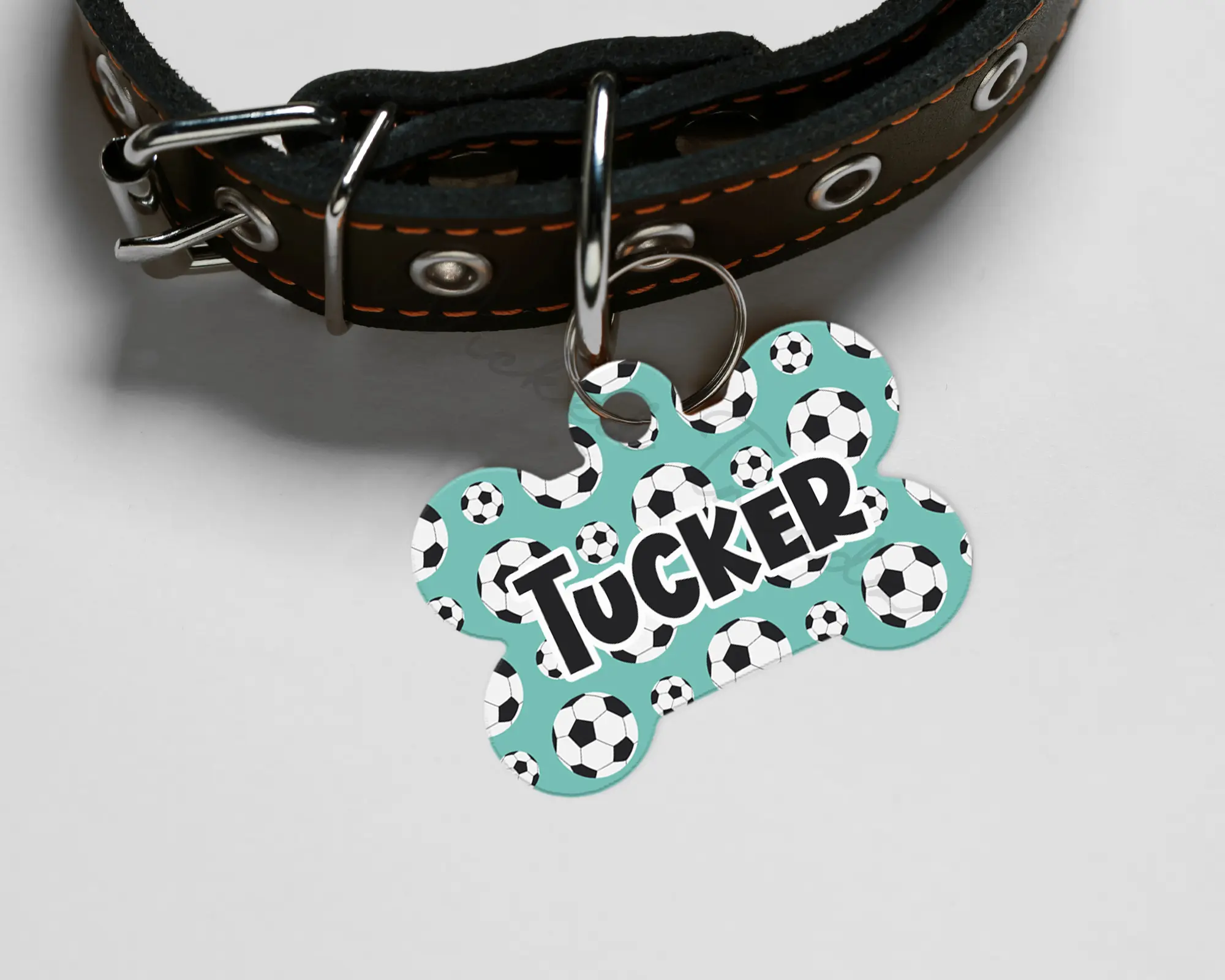 Soccer Sports Team Personalized Pet Dog Name ID Tag Double Sided Aluminum Custom Dog Puppy ID Tag