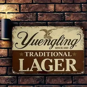 Vintage Yuengling Lager Beer Aluminum Wall Art 8x12 Inch Eagle Design Since 1829 Text Durable Indoor Outdoor Decor Home Decoration For Home Bar Tavern Metal Sign