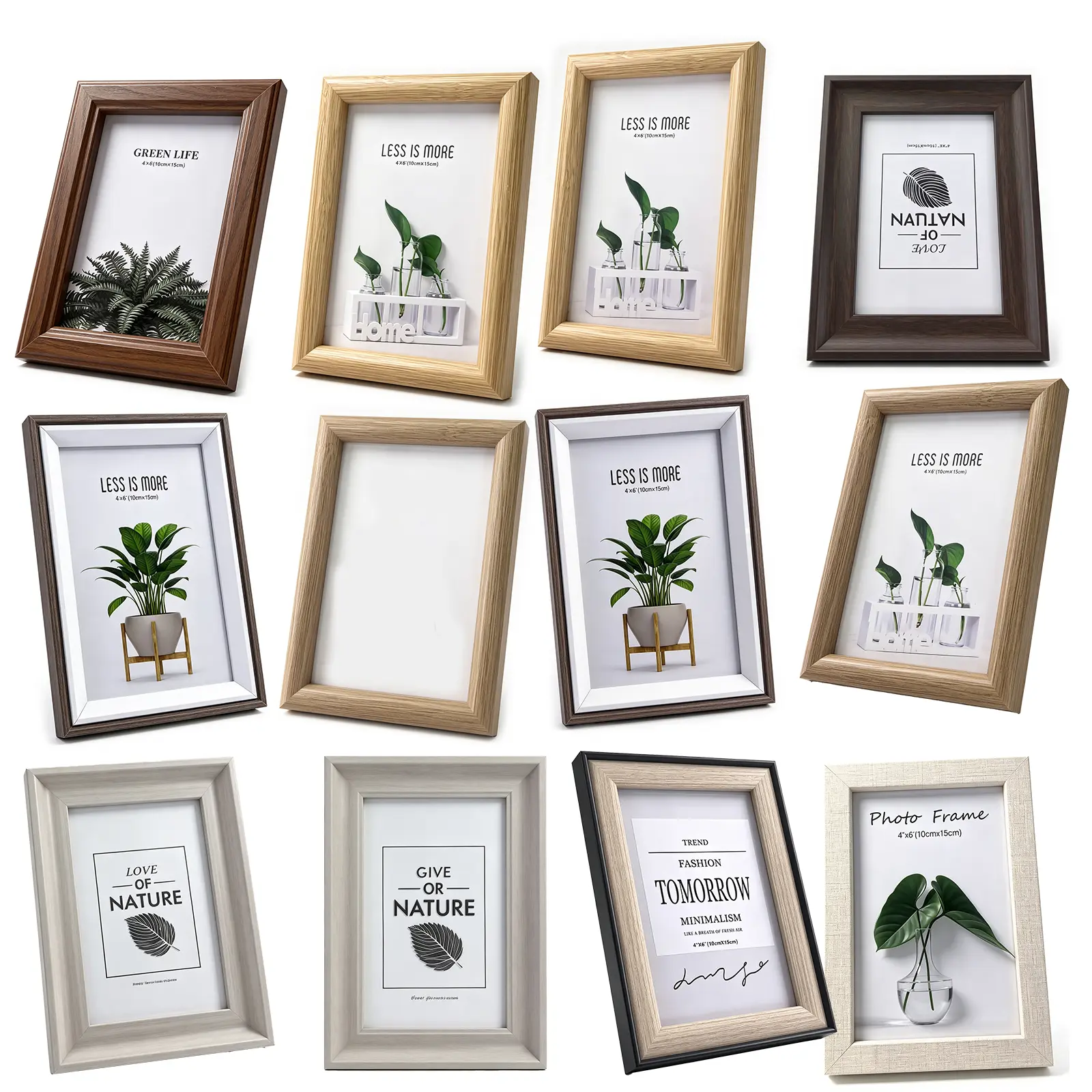 Rustic Retro Wooden Picture Frame｜Dual‑Use Wall Mount & Tabletop Display, HD Glass Decorative Wood Poster Frame, For Photos Artwork Puzzles Movie Posters, Stylish Home Wall Decor