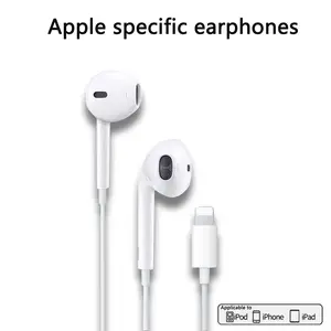 1PC Lightning Wired Earphones Earbud for Apple, Anti-Slip Durable, Long-Wear Comfort, Tear-Resistant Cable, Clear Sound, Fit for iPhone5-14 Pro/Max/Mini, For Sports, Rest, Daily Calls (Bluetooth Connection)