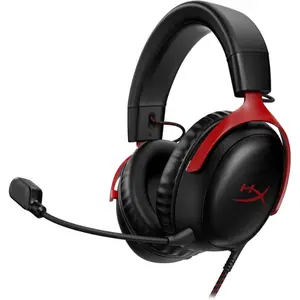 HyperX Cloud III Gaming Headphones Over-the-Ear Wired Black Red with Microphone for Enhanced Audio Experience