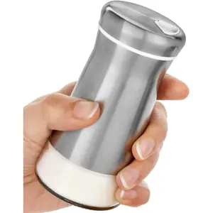 Salt Shaker or Pepper Shaker with Adjustable Pour Holes - Elegant Stainless Steel  Dispenser -  for Himalayan, Table Salt, White and Black Pepper (Salt Shaker)