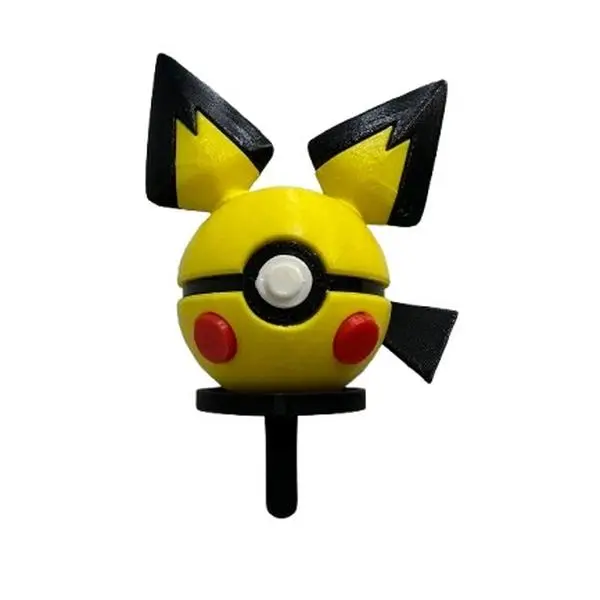 High Quality Pichu Anime-Inspired Poke Ball Collectible with Wall Stand