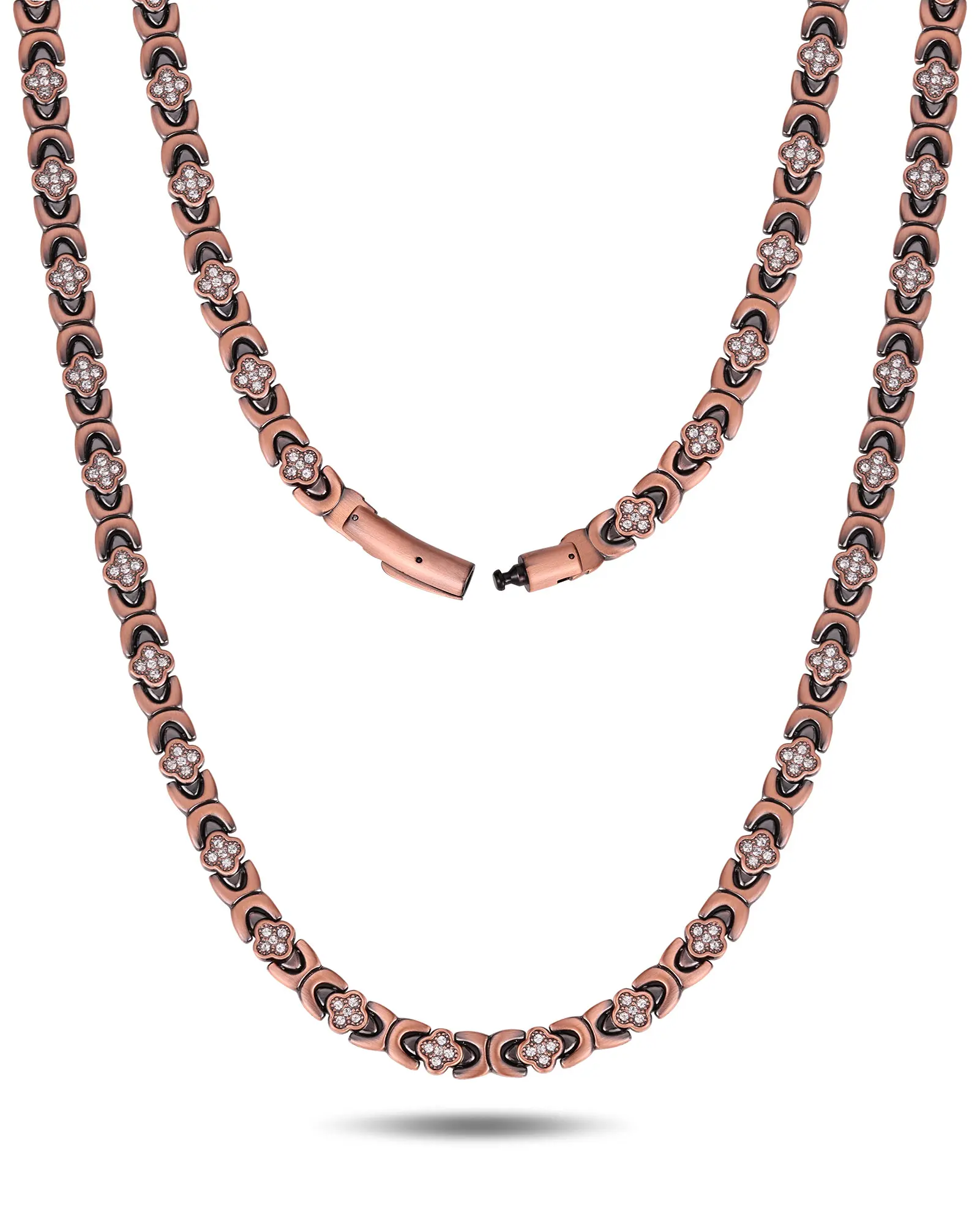 Jecanori Necklace for Men & Women, Modern 99.99% Pure Copper Adjustable Choker with Turquoise Gemstones, 3500 Gauss Magnets, 0.28inch Wide, Modern Versatile Accessories, Neodymium Magnets, Necklaces For Women, 99.9% Pure Copper Necklaces