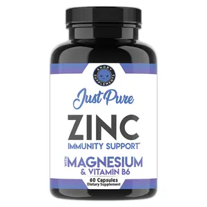 Angry Supplements Just Pure Zinc + Magnesium & Vitamin B6, Immunity Support Pills, 60 Capsules - 60 Day Supply Dietary Supplement