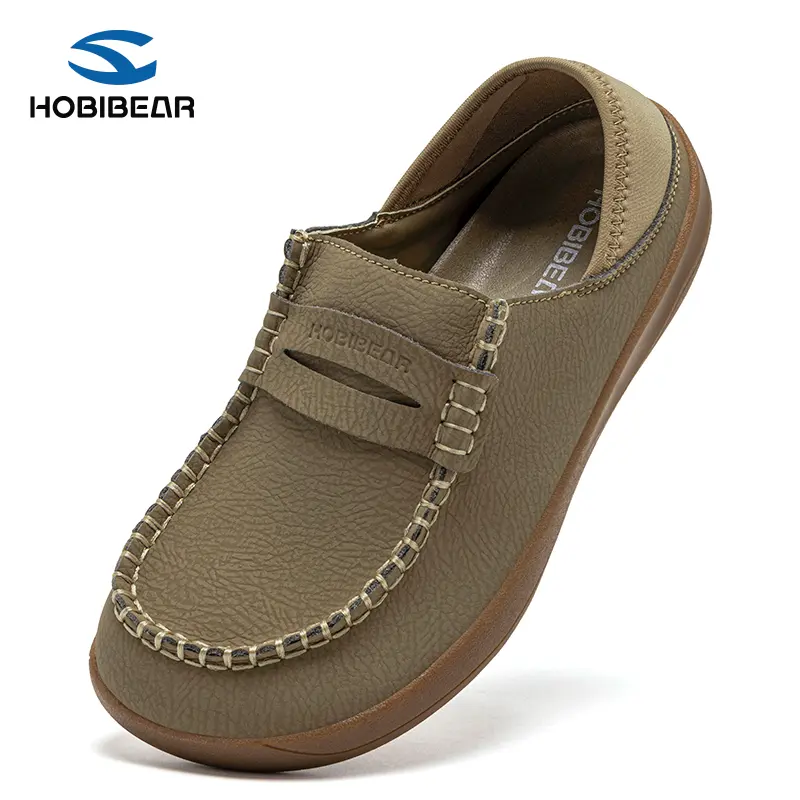 HOBIBEAR Women's Wide Fit Slip-On Walking Shoes, Lightweight and Fashionable Round Toe Loafers for Everyday Active Wear