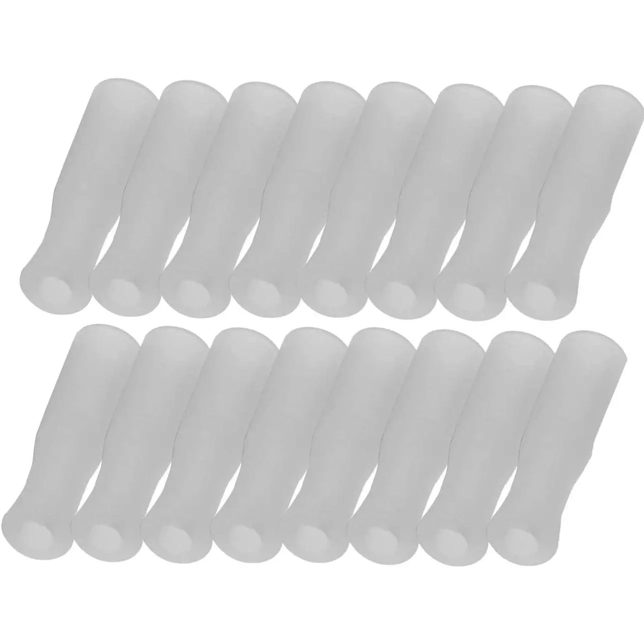 16 count  Straws Tips  Grade  Anti-Scald/Cold Straws Cover Fit for 1/4 Inch Wide(6mm Out diameter) Stainless Steel Straws (White)