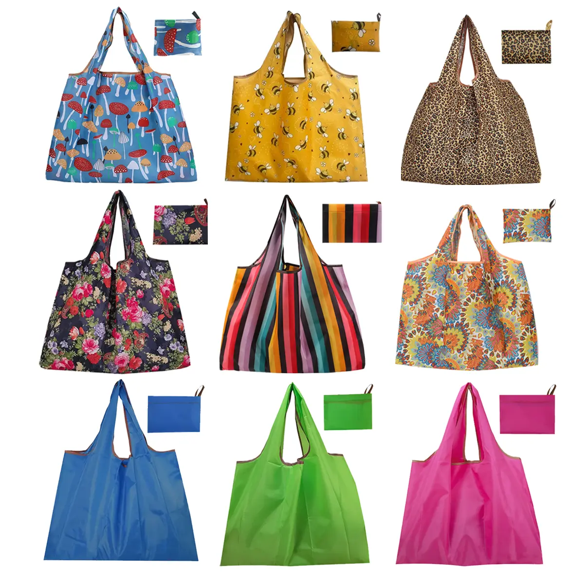 Trendy Floral Foldable Tote Bag – Durable Waterproof Shoulder Bag for Women & Men, Perfect for Daily Commute