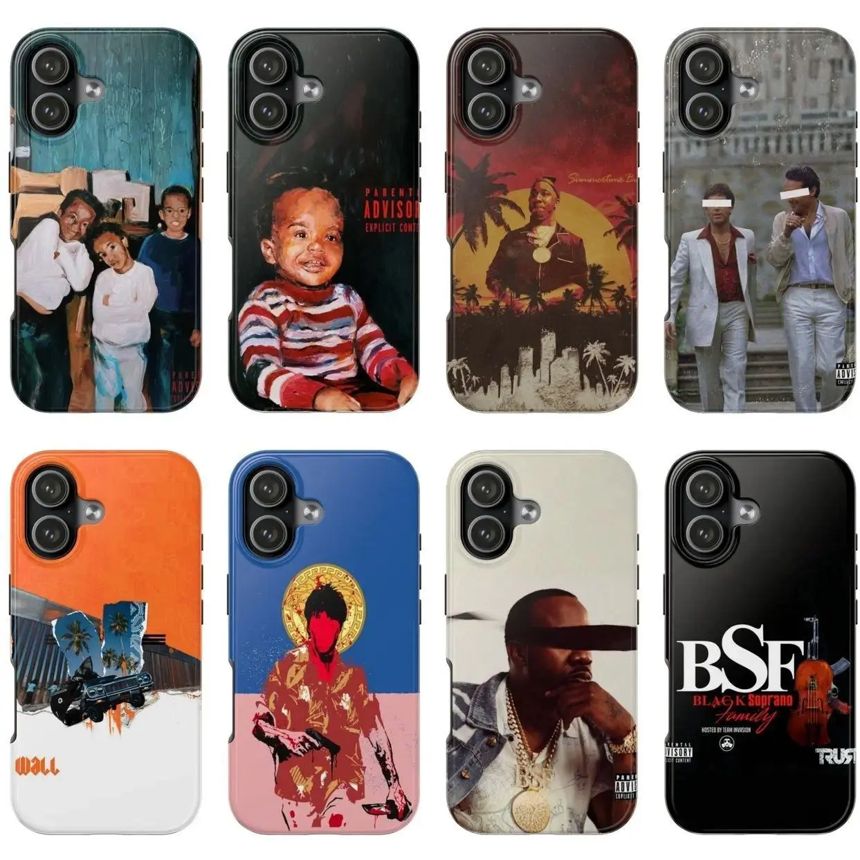 8 Styles Griselda Kids Art Phone Case, Street Rap Artwork, Suitable for iPhone 17-11 Pro Max/Plus and  Samsung Galaxy S23-25