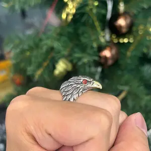 Adjustable Bald Eagle Ring for Men – American Symbol Open Ring, Patriotic Jewelry Gift for Father’s Day,USA 250th Anniversary Gift