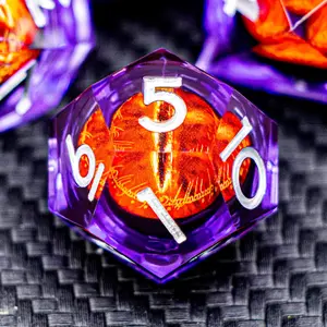 7 Transparent Rainbow Eye Liquid Core Resin Dice Set, Silver Color Numbers, Smooth Wear-Resistant, Perfect for D&d, Coc, Mtg Tabletop Games