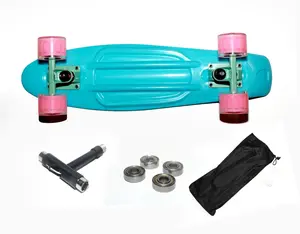 Penny Style Board Bundle 22" Cruiser Skateboard Blue Double Kick Maple Skateboard jaws  skateboard