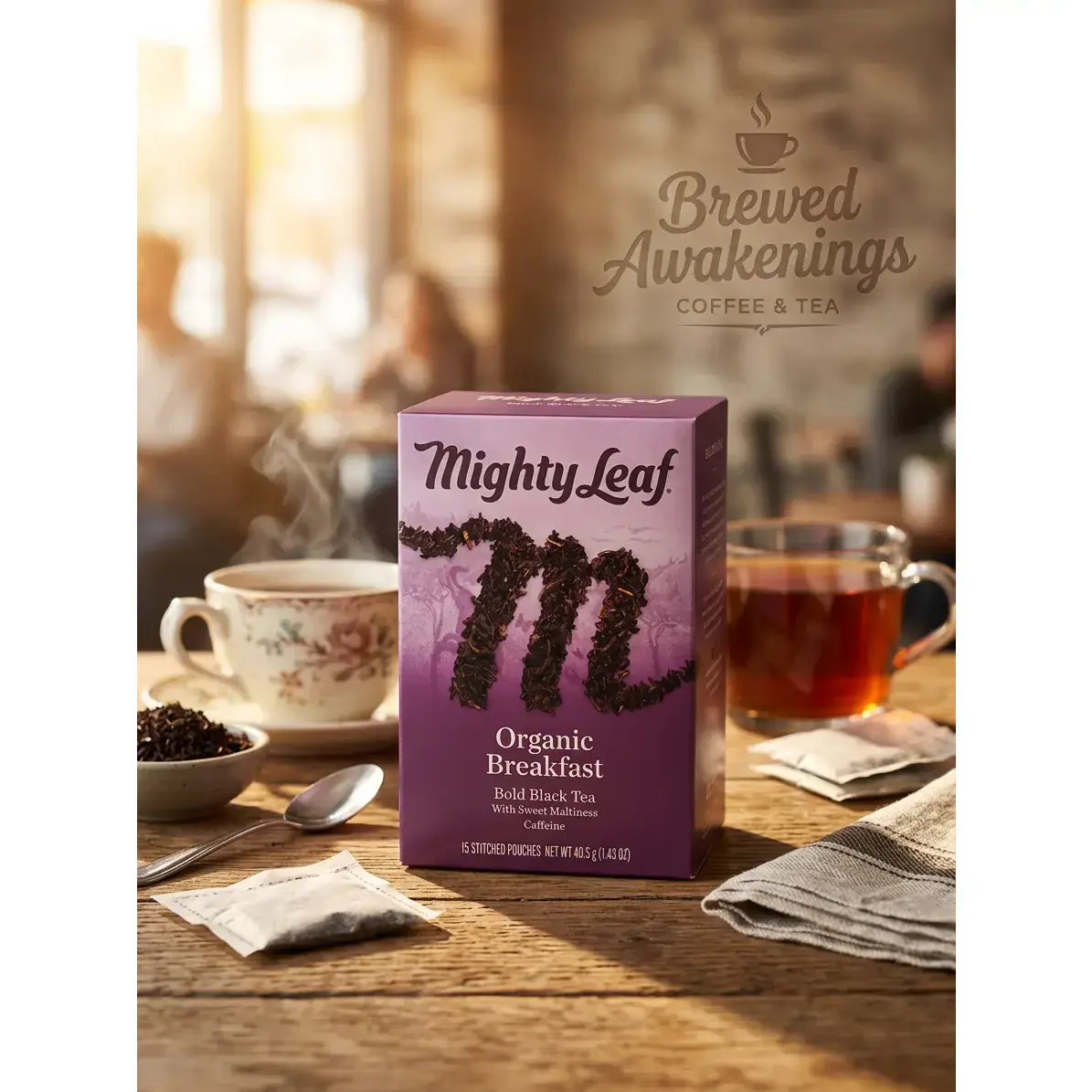 Organic Breakfast Bold Black Tea — 15 Pouches