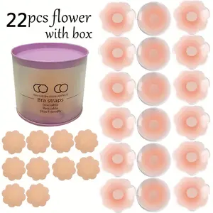 22 Pieces Silicone Nipple Covers Set for Women, Self-Adhesive & Reusable Breast Pasties, Anti-Exposure & Anti-Dew Point, Seamless Lingerie Accessories - Lady Underwear Comfort Bra Womenswear