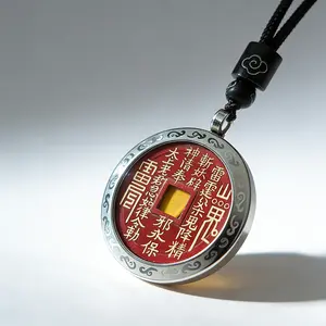 Taoist-Inspired Mountain Deity Cultural Pendant - Hand-Assembled Alloy & Copper Statement Accessory, Traditional Eastern Philosophy Layering Piece for Everyday Style & Thoughtful Gifting