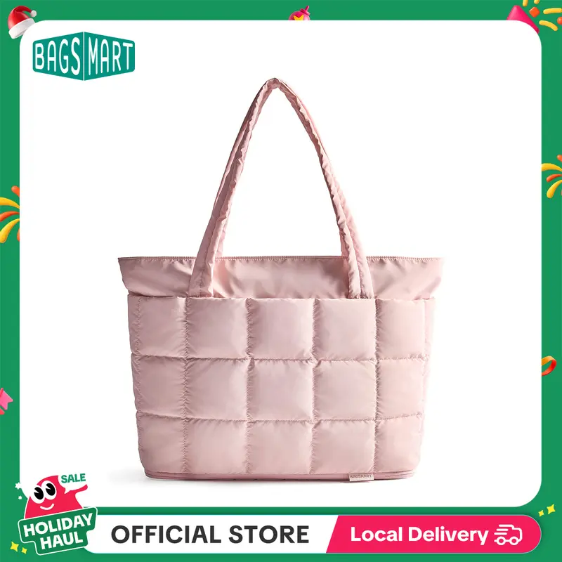 BAGSMART Bubble 22L-28L Expandable Puffer Travel Tote Bag, Puffer Small tote bag with Zipper, Travel Tote Bags Casual Handbags Nurse Bag TikTokShopHolidayHaul
