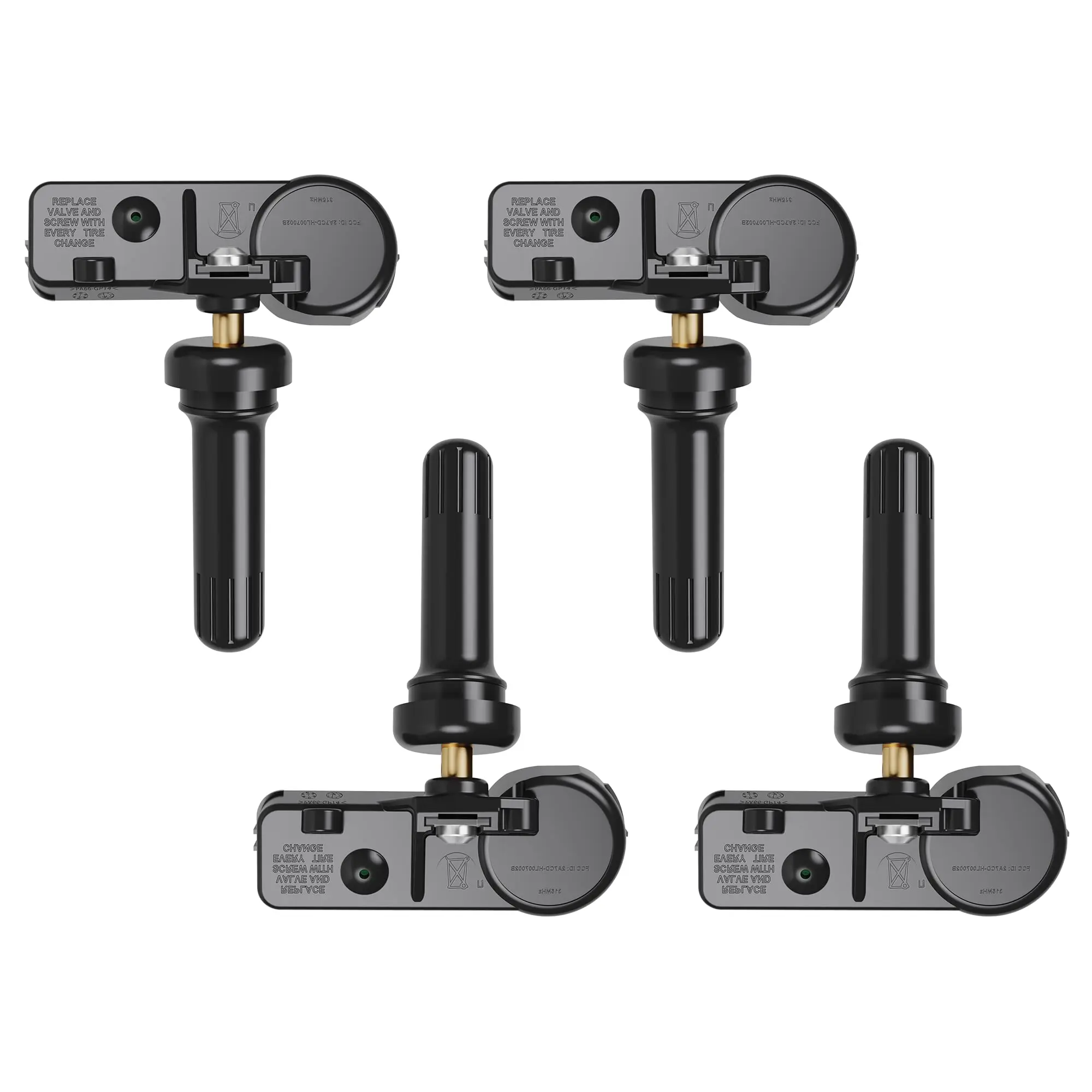 Sensor,GM 315Mhz Tire Pressure Monitoring Sensor Compatible for Chevy Silverado GMC Cadillac Buick Pontiac Saturn Hummber Saab Replace # 13598771 13598772 13586335 13581558   4 Pack