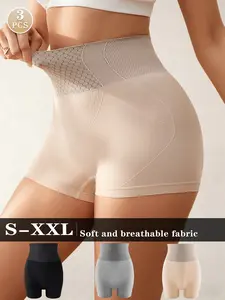 3 Pack Invisible Control Shorts for Women Seamless High Waist Elegant Smooth Body Shaper Anti-Rolling Under Dress Shapewear Perfect for Bodycon Dresses & Skirts