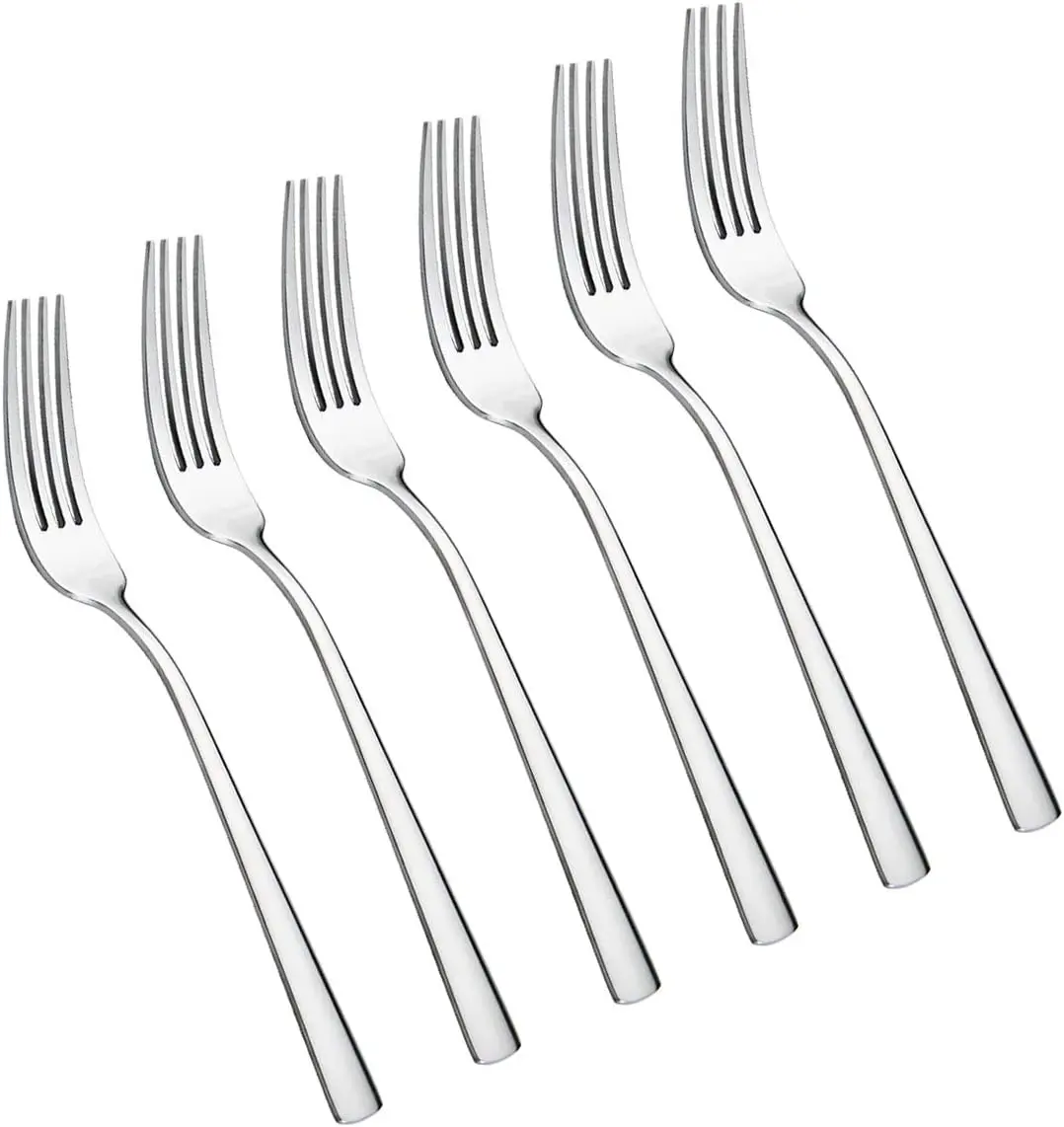 Dinner Forks Set of 6, Table Forks, Stainless Steel Fork, 8-Inch,, Square handle