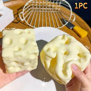 Plastic Soft Cheese Block, Giant Fidget Toy, Soft Squishy Fidget, Asmr Stress Ball, Slow Rebound and No Rebound, Gaming and Relaxation, Pressure Relief